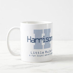 Taza De Café Significado del nombre Harrison monograma H azul