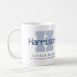 Taza De Café Significado del nombre Harrison monograma H azul