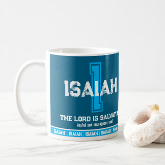Taza De Café Significado del nombre Isaías monograma deportivo