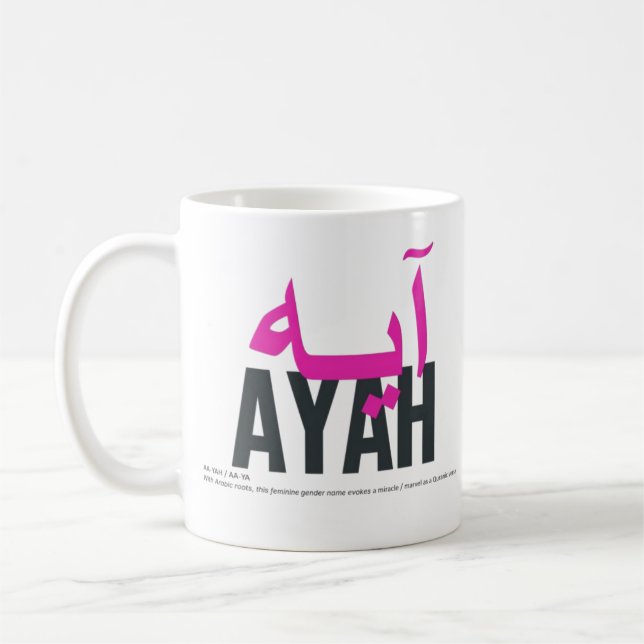 Taza De Café Significado y pronunciación del nombre Ayah (Izquierda)