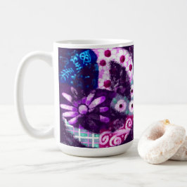 Taza De Café Signo abstracto de paz arte hippie azul morado