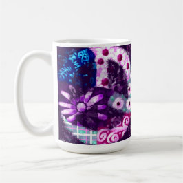 Taza De Café Signo abstracto de paz arte hippie azul morado