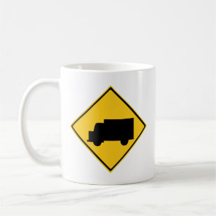 Taza De Café Signo de advertencia de camiones de carretera