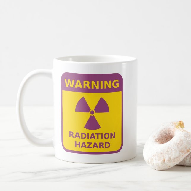 Taza De Café Signo de advertencia de radiación (Con donut)