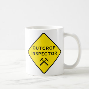 Taza De Café Signo de advertencia del inspector de salida
