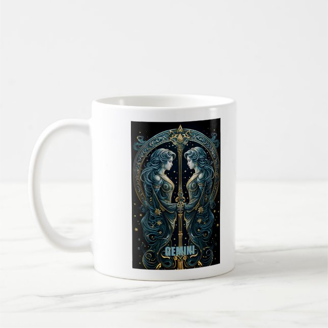Taza De Café Signo de astrología de Gemini (Izquierda)