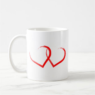 Taza De Café Signo de Corazón de Amor: Clásico Corazón Rojo Rom