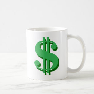 Taza De Café $ signo de dólar