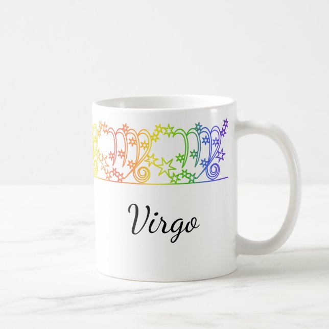 Taza De Café Signo de estrella de virgo arcoiris Mug personaliz (Derecha)