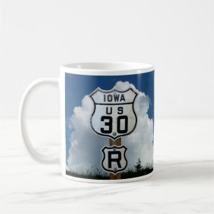 Taza De Café Signo de la ruta 30 de EE. UU. poco frecuente con 
