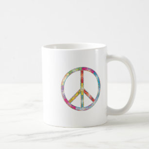 Taza De Café Signo de paz colorida