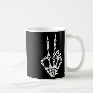 Taza De Café Signo de paz de mano Huesos de disfraces de Hallow