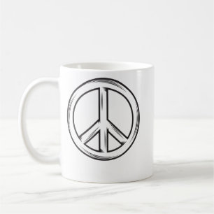 Taza De Café Signo de paz Dedos de camiseta de seña de paz cami
