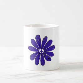 Taza De Café Signo de paz HIppie Flor morado mal aspecto