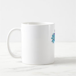 Taza De Café Signo de paz hippie flor poder morado Aqua