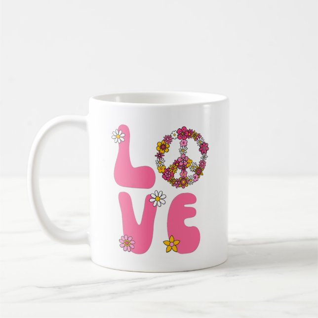 Taza De Café Signo de paz Mug de amor (Izquierda)