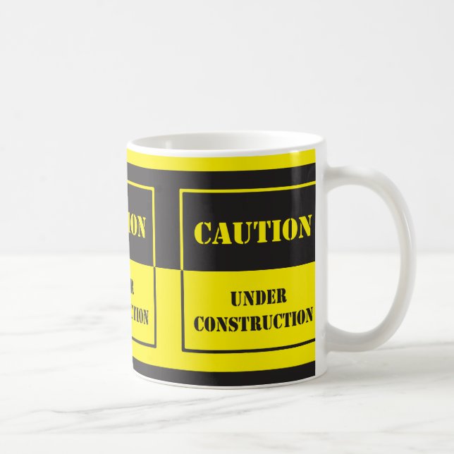 Taza De Café signo de precaución en construcción (Derecha)