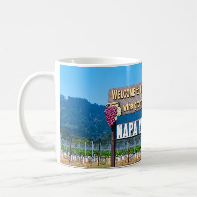 Taza De Café Signo positivo del país vinícola de Napa Valley (Izquierda)