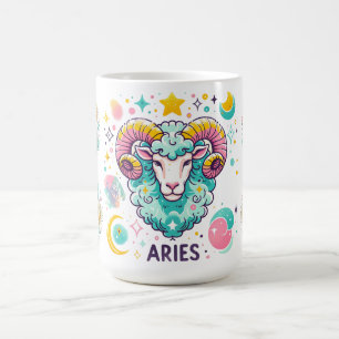 Taza De Café Signo zodiacal Aries Colorido Astrología