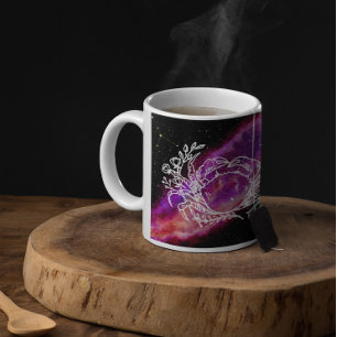 Taza De Café Signo Zodiacal Constelación de Cáncer Rosa Galaxia