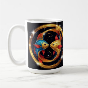 Taza De Café Signo zodiacal de Piscis en un estilo artístico có