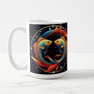 Taza De Café Signo zodiacal de Piscis en un estilo artístico có