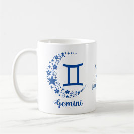 Taza De Café Signo zodiacal Géminis Astrología Cumpleaños Azul 