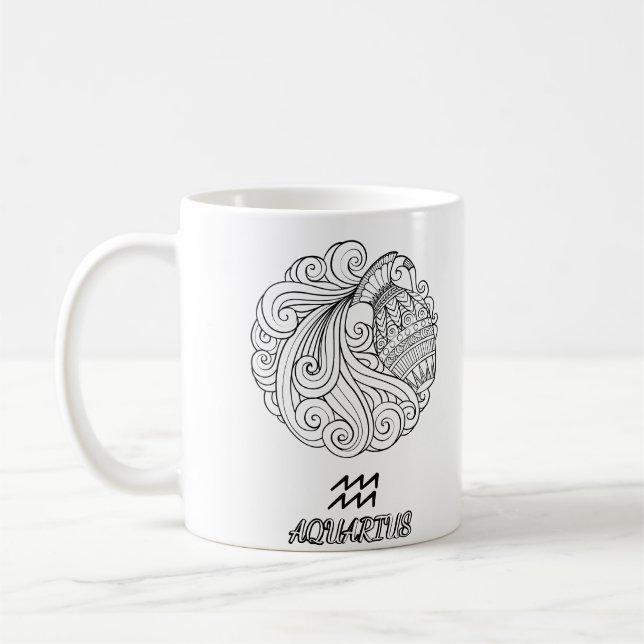 Taza De Café Signo Zodiaco elegante Café Mug (Izquierda)