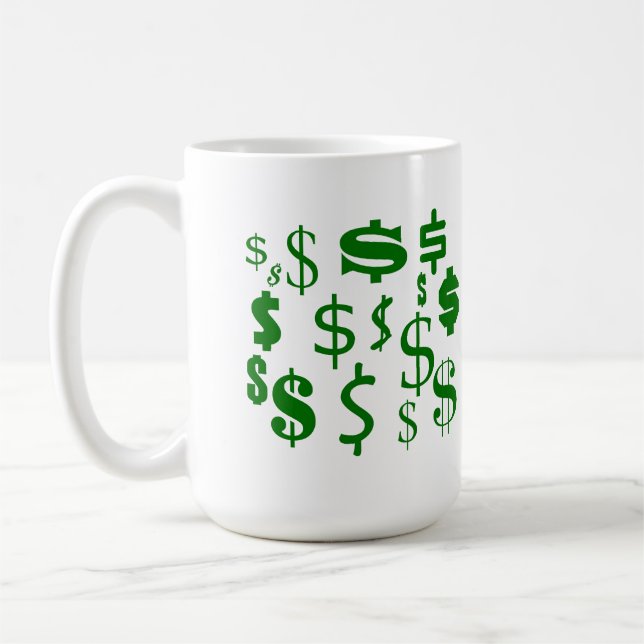 Taza De Café Signos de dólar (Izquierda)