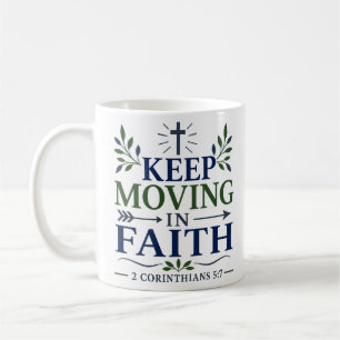 Taza De Café Sigue Adelante Con Fe Poderosa Cita Cristiana