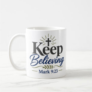 Taza De Café Sigue Creyendo Devocional Diario de Fe
