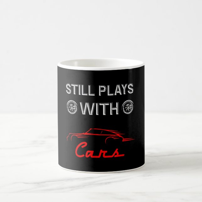 Taza De Café Sigue Jugando Con Coches Divertidos Entusiastas De (Centro)