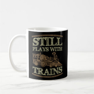 Taza De Café Sigue Jugando Con El Ferrocarril De Tren