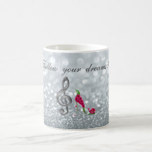 Taza De Café Sigue tus sueños, Brillante, Tacones, Llave de vio