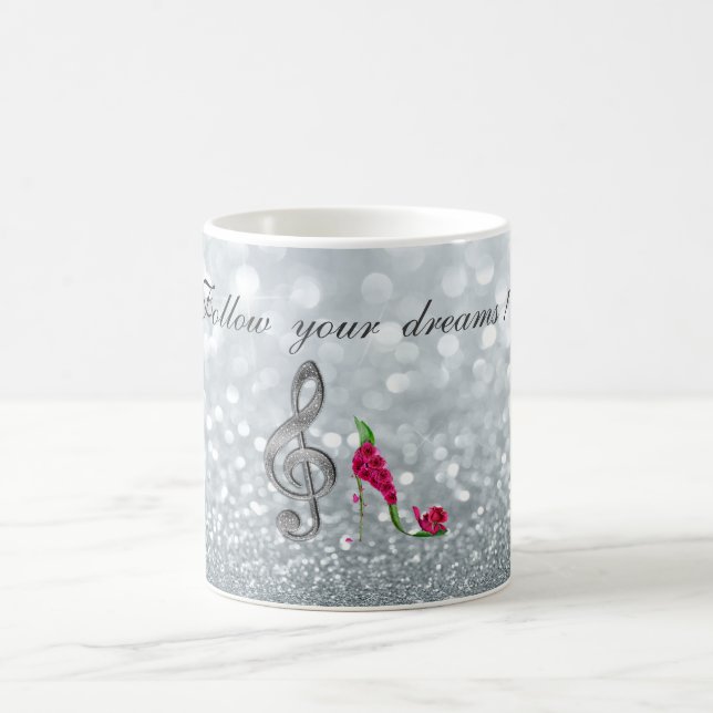 Taza De Café Sigue tus sueños, Purpurinoso, tacones, Violine Ke (Centro)