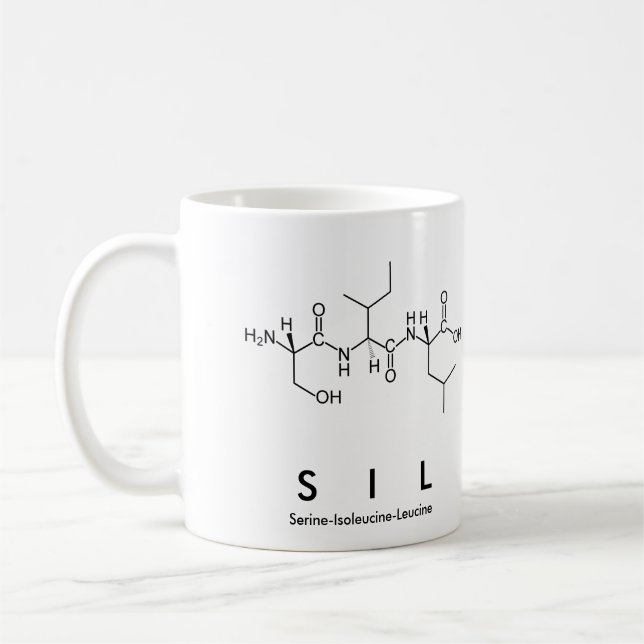 Taza De Café Sil peptide nombre mug (Izquierda)