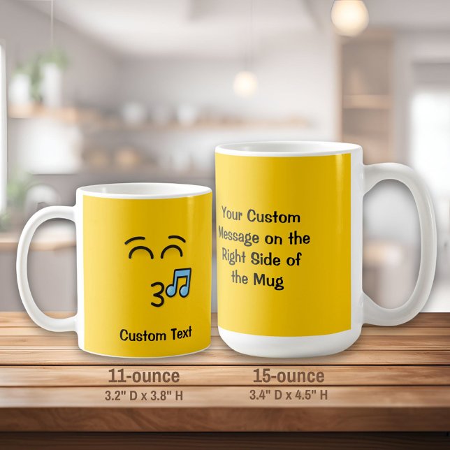 Taza De Café Silbando cara con ojos sonrientes café Mug (Subido por el creador)