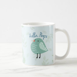 Taza De Café Silencio con pájaro "Hola amigos"