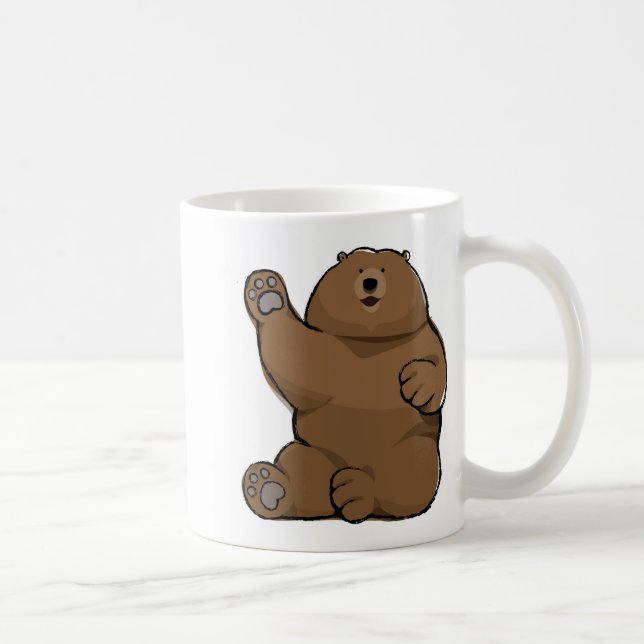 Taza De Café Silencio Del Oso De Onda (Derecha)