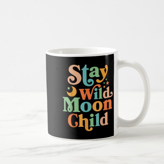Taza De Café Silencio Luna Niño Hippie Hombres Mujeres Retro 60 (Derecha)