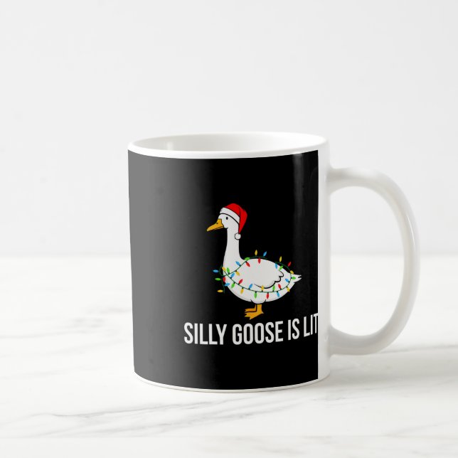 Taza De Café Silenciosamente Goose Está Lit Funny Navidades Ilu (Derecha)