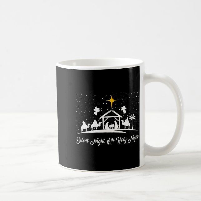Taza De Café Silent Night Holy Night Nativity Scene Christian C (Derecha)