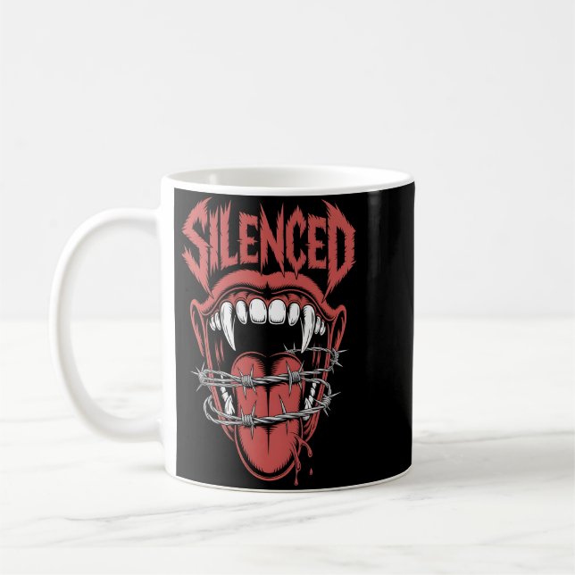 Taza De Café Silent Scream Mouth Illustration (Izquierda)