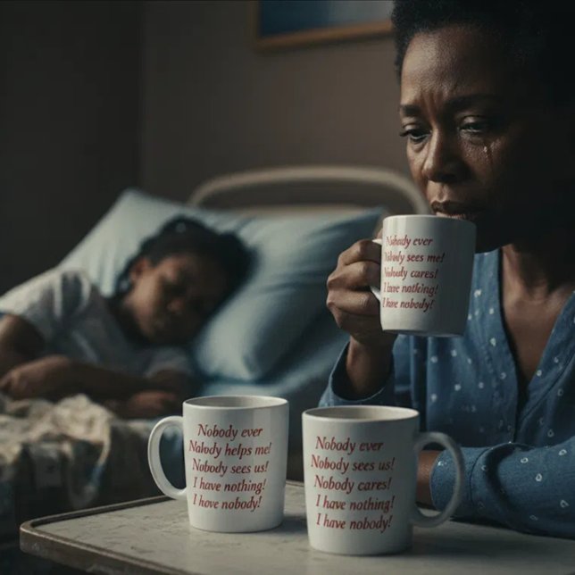 Taza De Café Silent Strength Mug for Broken Souls (Nobody ever helps me. Nobody sees us. Nobody cares. I have nothing. I have nobody)