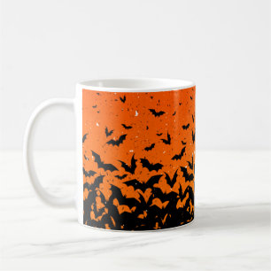 Taza De Café Silhouette Bats Vampiro Drácula Halloween Patrón