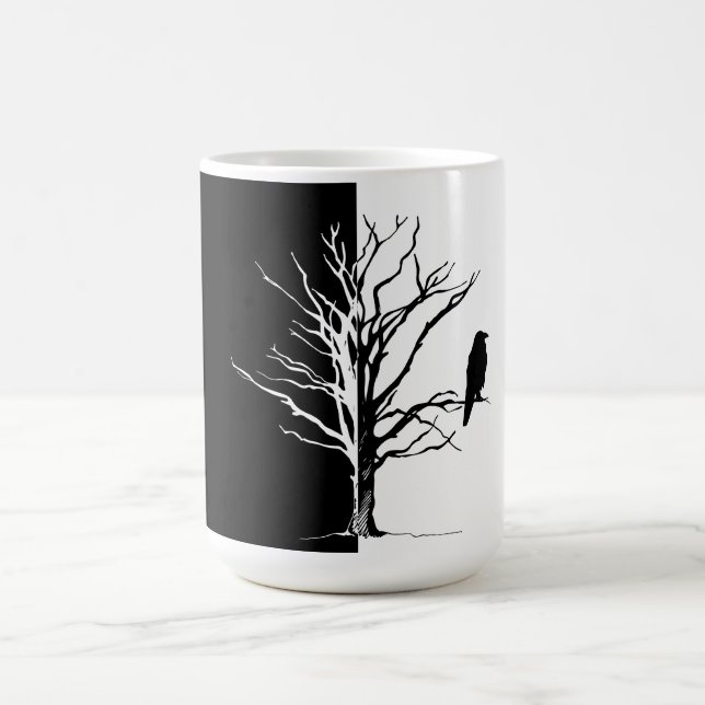 Taza De Café Silhouette Black Bird Raven (Centro)