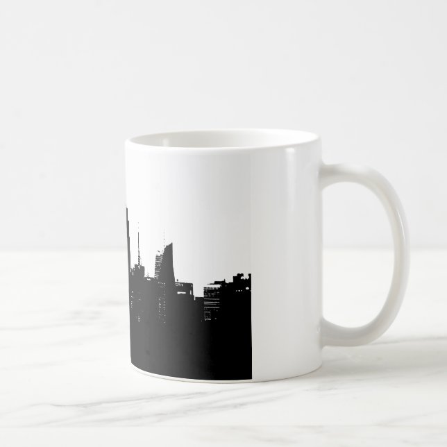 Taza De Café Silhouette Black White New York (Derecha)