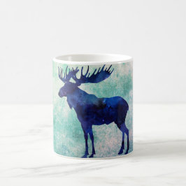 Taza De Café Silhouette Celestial Blue Moose