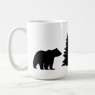 Taza De Café Silhouette de árbol y oso