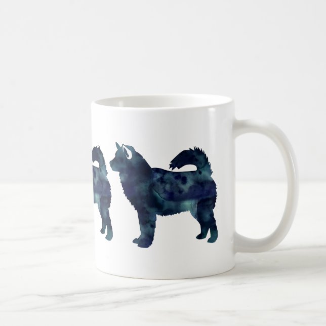 Taza De Café Silhouette de color negro de Malamute (Derecha)